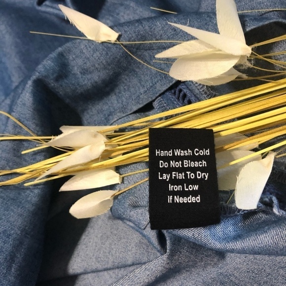 SWEET WANDERER Off-the-Shoulder Chambray Top - Picture 6 of 6